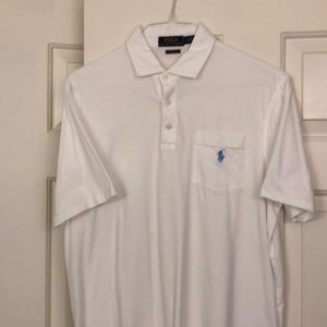 White knit shirt by Polo.